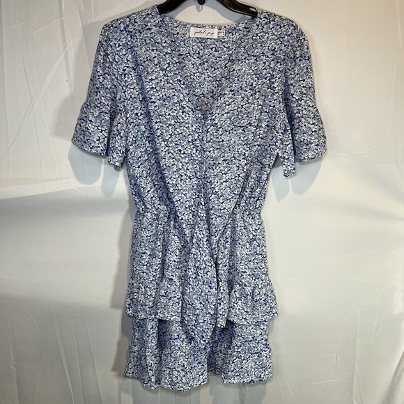 Petal And Pup Arielle's Blue Cutout‎ Mini Dress Women's Size 6 Floral Beautiful - Picture 2 of 8